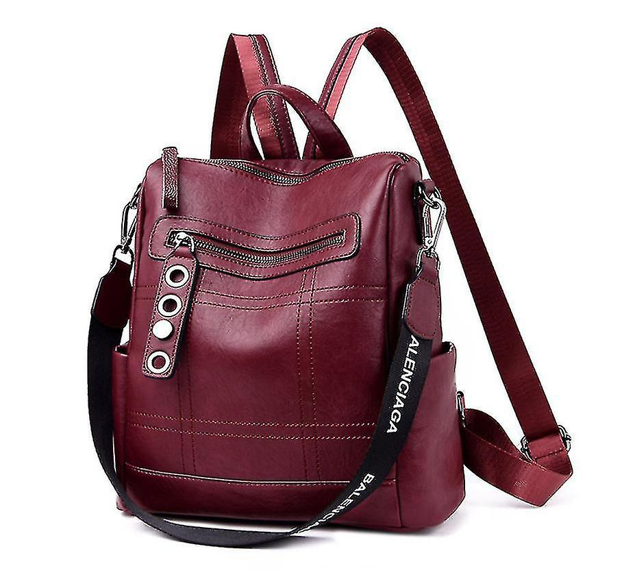 Foto 3 pulgar | Mochila Huoguo De Piel Azul Para Mujer - Venta Internacional.