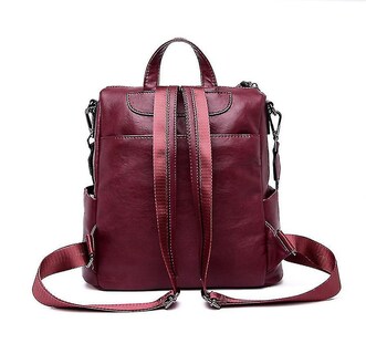 Foto 4 | Mochila Huoguo De Piel Azul Para Mujer - Venta Internacional.
