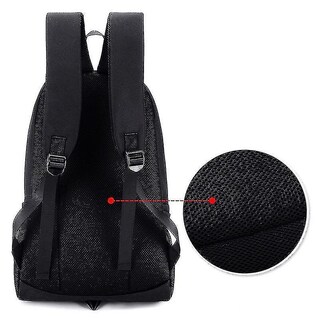 Foto 2 | Mochila Huoguo Luminous Shark Con Función Usb, Impermeable, Negra - Venta Internacional.
