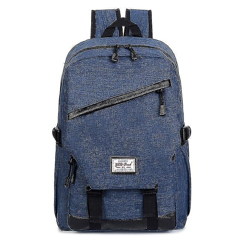 Foto 2 pulgar | Mochila Huoguo Espaciosa Con Detalles De Piel Sintética Azul Oscuro - Venta Internacional.