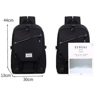 Foto 2 | Mochila Huoguo Espaciosa Con Detalles De Piel Sintética Azul Oscuro - Venta Internacional.