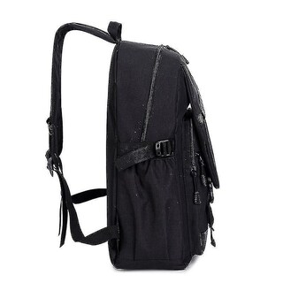 Foto 3 | Mochila Huoguo Espaciosa Con Detalles De Piel Sintética Azul Oscuro - Venta Internacional.