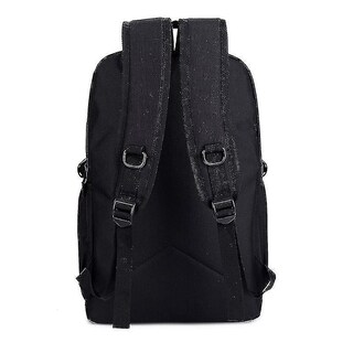 Foto 4 | Mochila Huoguo Espaciosa Con Detalles De Piel Sintética Azul Oscuro - Venta Internacional.