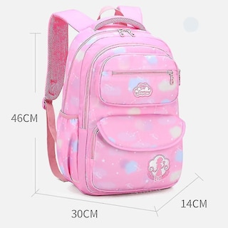 Foto 5 | Mochila Huoguo Young Campus De Nailon Rosa Impermeable Para Niñas - Venta Internacional.