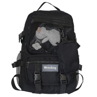 Foto 1 | Mochila Huoguo De Tela Oxford Negra De Gran Capacidad Para La Universidad - Venta Internacional.