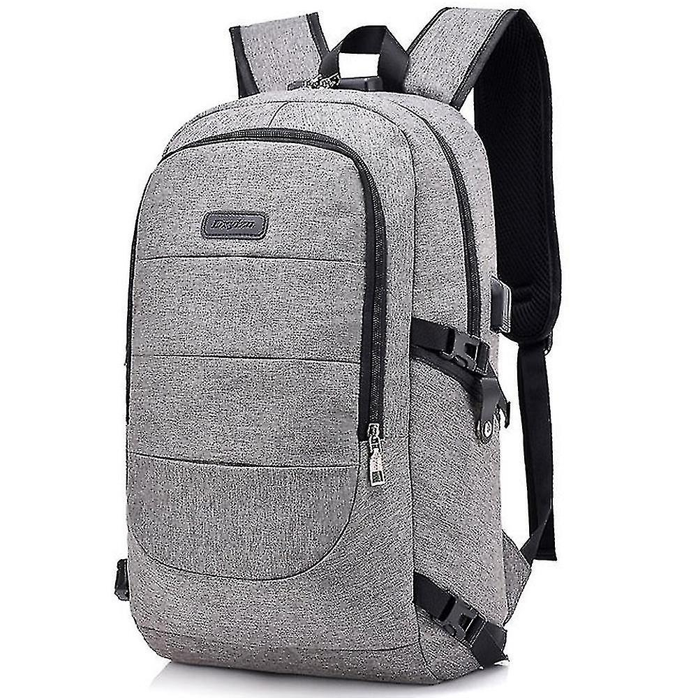 Foto 2 pulgar | Mochila Huoguo Multifuncional Empresarial Antirrobo Usb Gris - Venta Internacional.