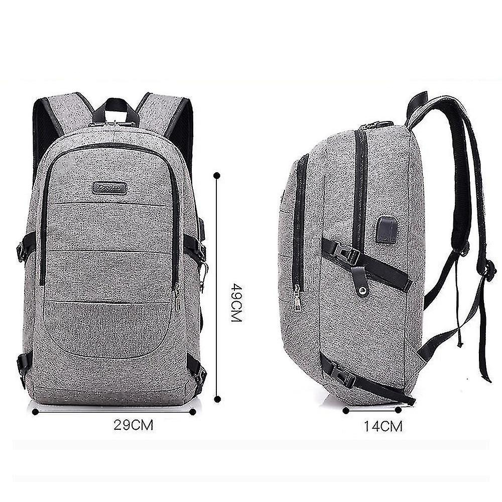 Foto 6 pulgar | Mochila Huoguo Multifuncional Empresarial Antirrobo Usb Gris - Venta Internacional.