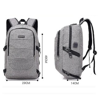 Foto 5 | Mochila Huoguo Multifuncional Empresarial Antirrobo Usb Gris - Venta Internacional.