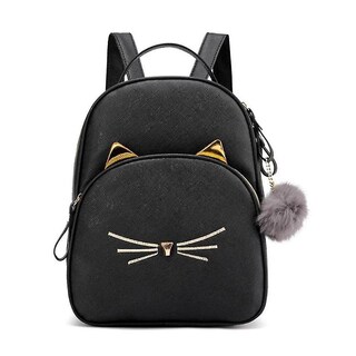 Foto 1 | Mochila Huoguo Para Mujer, Mochila Escolar De Piel Sintética Con Forma De Gato - Venta Internacional.