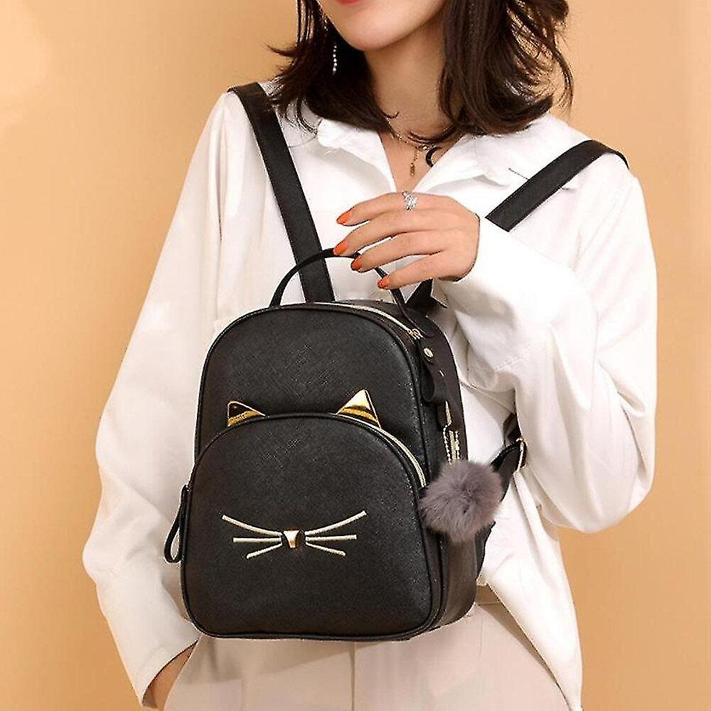 Foto 3 pulgar | Mochila Huoguo Para Mujer, Mochila Escolar De Piel Sintética Con Forma De Gato - Venta Internacional.
