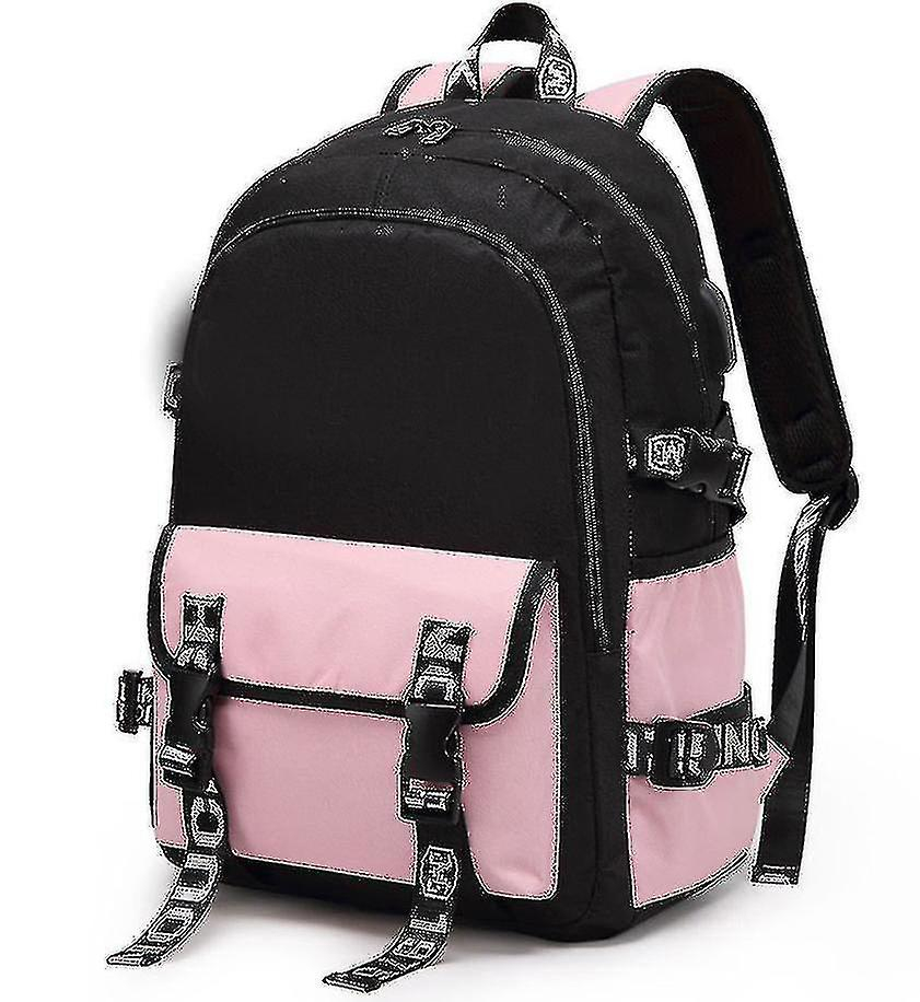 Foto 2 pulgar | Mochila Huoguo Oxford De Tela Casual Para Niños, Escuela, Rosa/azul - Venta Internacional.