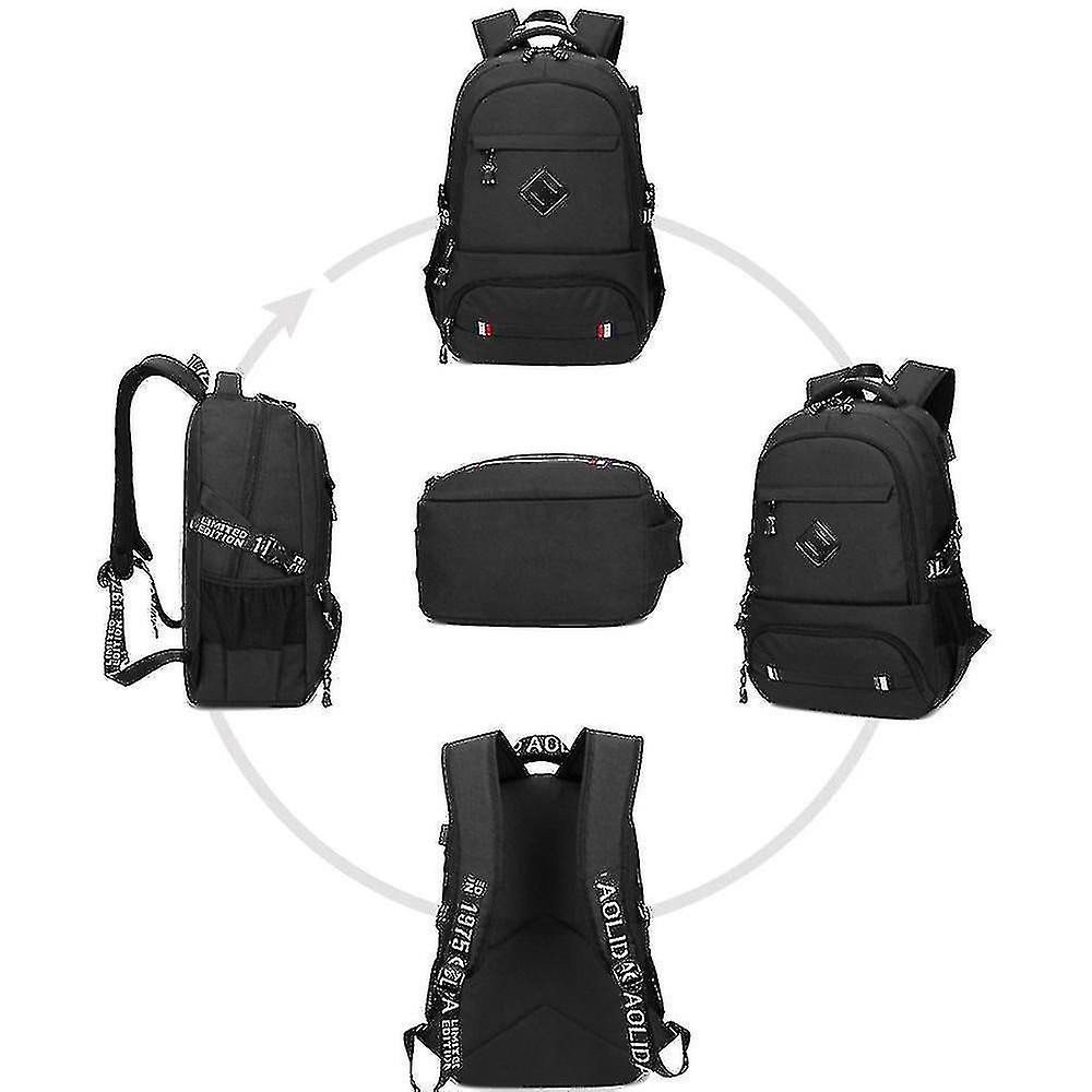Foto 4 pulgar | Mochila Huoguo Usb Con Carga Impermeable Gris Para La Escuela - Venta Internacional.