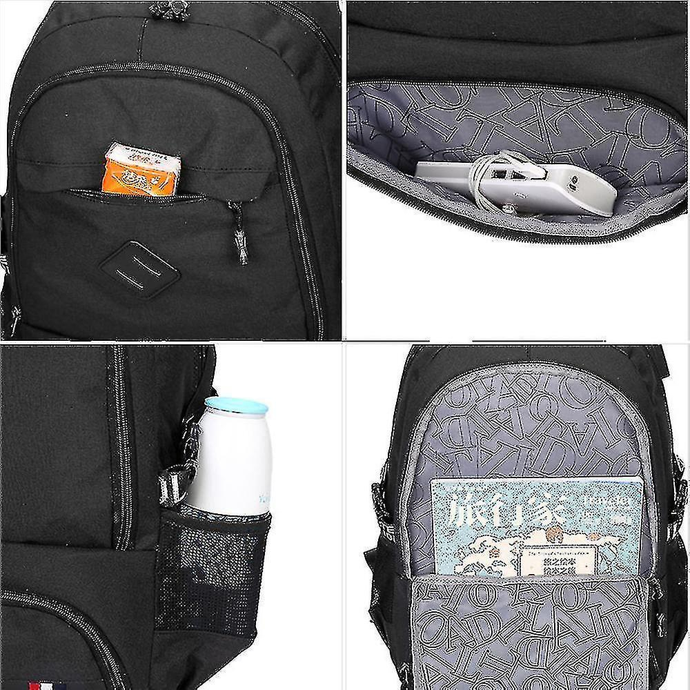 Foto 5 pulgar | Mochila Huoguo Usb Con Carga Impermeable Gris Para La Escuela - Venta Internacional.