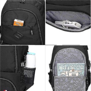 Foto 4 | Mochila Huoguo Usb Con Carga Impermeable Gris Para La Escuela - Venta Internacional.