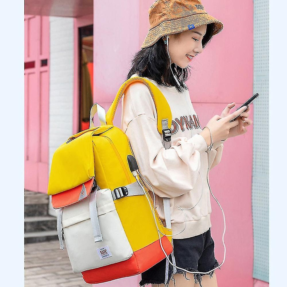 Foto 4 pulgar | Mochila Huoguo Fashion Academy, Resistente Al Agua En Contraste - Venta Internacional.