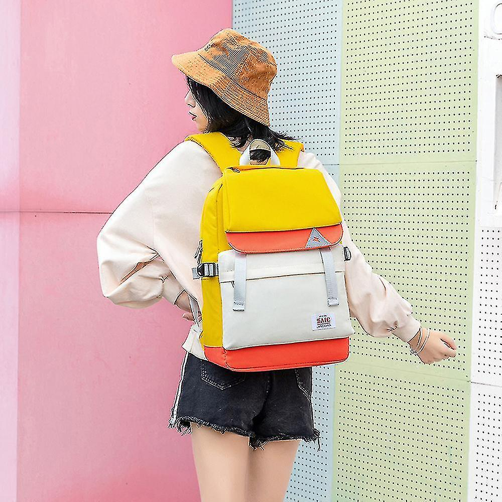 Foto 4 | Mochila Huoguo Fashion Academy, Resistente Al Agua En Contraste - Venta Internacional.