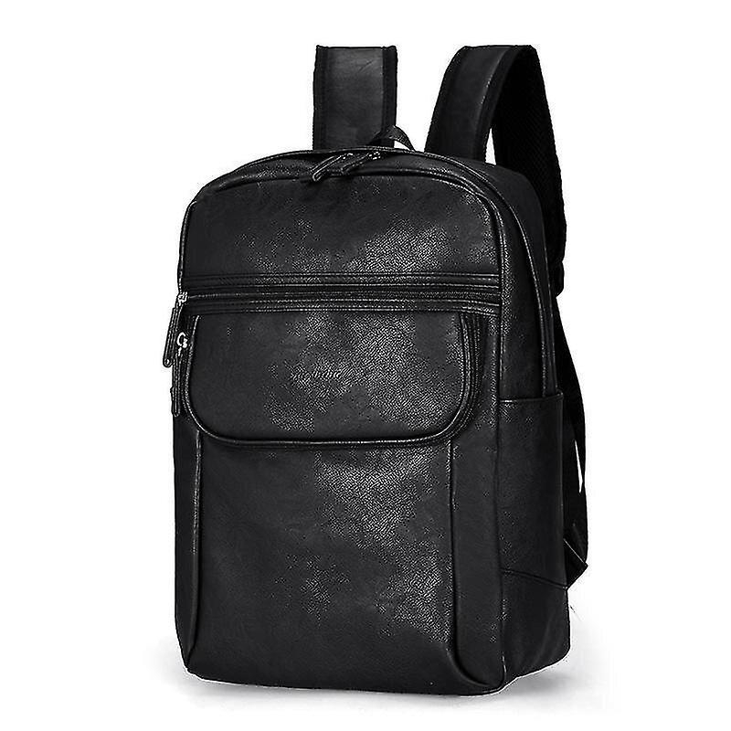 Foto 2 pulgar | Mochila Huoguo Para Hombre De Piel Sintética De Gran Capacidad, Color Negro - Venta Internacional.
