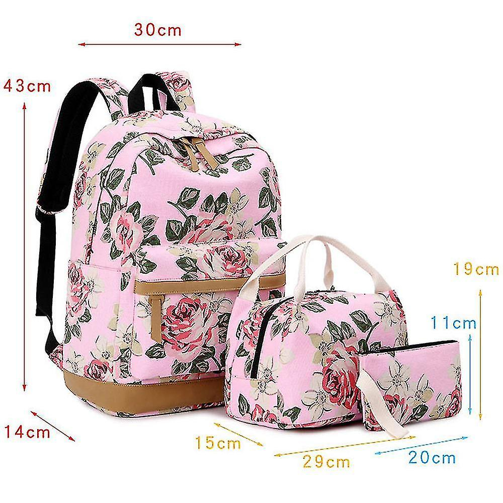 Foto 6 pulgar | Mochila Huoguo De Lona Impermeable Con Estampado De Flores Rosas - Venta Internacional.