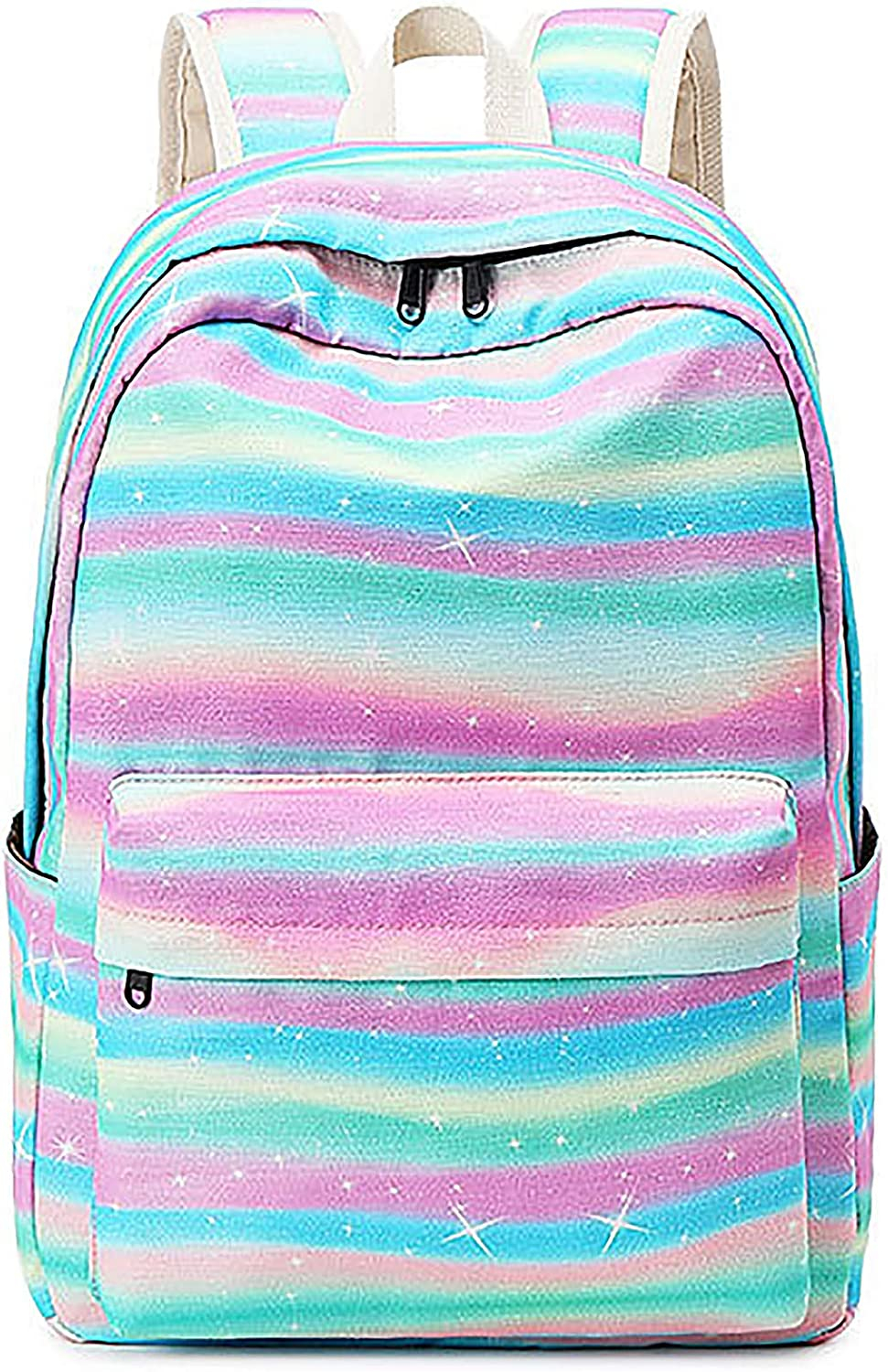 Foto 2 pulgar | Mochila Huoguo Arcoíris A Rayas Para Niños, Escuela, 43 X 14 X 30 Cm - Venta Internacional.