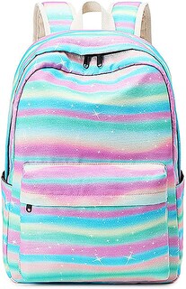 Foto 1 | Mochila Huoguo Arcoíris A Rayas Para Niños, Escuela, 43 X 14 X 30 Cm - Venta Internacional.