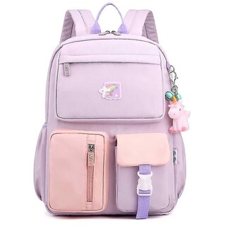 Foto 1 | Mochila Huoguo Para Estudiantes, Escuelas, Viajes, Trabajo, Impermeable, Color Morado - Venta Internacional.