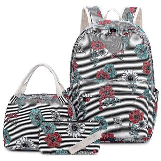 Foto 1 | Set De Mochila Impermeable De Nailon Para Mujer Con Estampado De Flores - Venta Internacional.