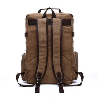 Foto 3 | Mochila Huoguo Vintage Canvas Travel Para Hombre Café 36-55l - Venta Internacional.