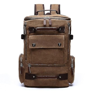 Foto 4 | Mochila Huoguo Vintage Canvas Travel Para Hombre Café 36-55l - Venta Internacional.