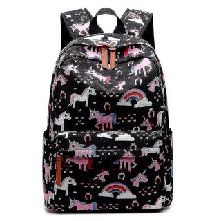 Foto 1 | Mochila Huoguo De Lona Negra Impermeable Para Niños Y Escuelas - Venta Internacional.