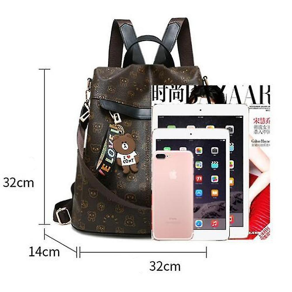 Foto 6 pulgar | Mochila Huoguo Para Mujer, Casual, Piel Sintética Suave Negra, 0,6 Kg - Venta Internacional.
