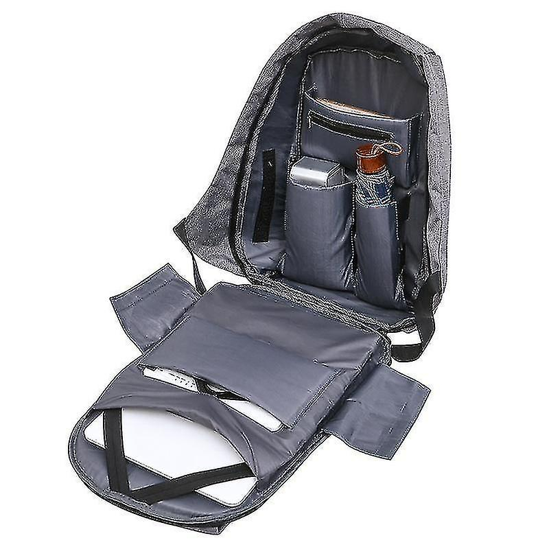Foto 4 pulgar | Mochila Huoguo Vintage Batik De Lona Impermeable Gris 38 Cm - Venta Internacional.
