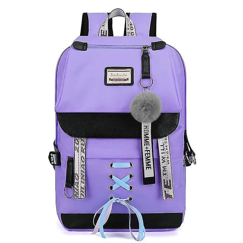 Foto 2 pulgar | Mochila Escolar De Lona Huoguo Para Niñas Adolescentes - Venta Internacional.