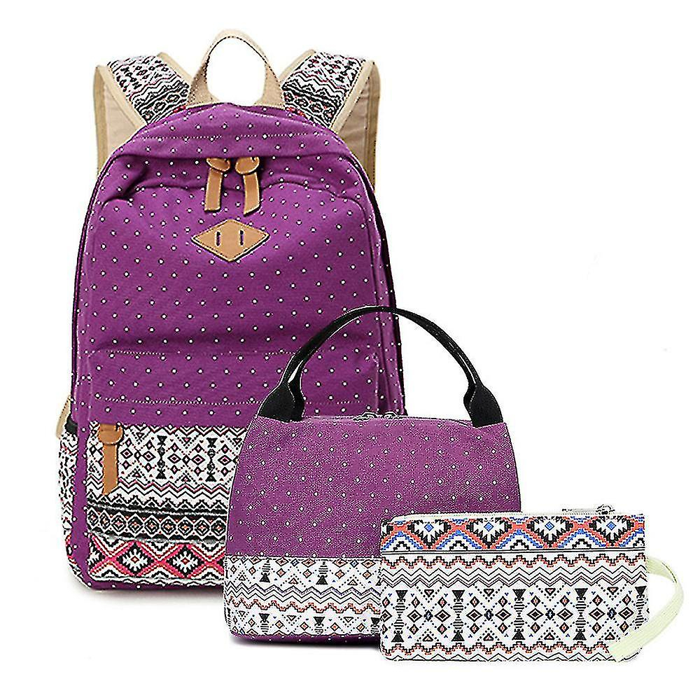 Foto 2 pulgar | Mochila Huoguo De Lona Impermeable, Juego De 10 Piezas, Color Morado - Venta Internacional.