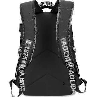 Foto 2 | Mochila Huoguo Negra Con Carga Usb Impermeable Para La Escuela - Venta Internacional.