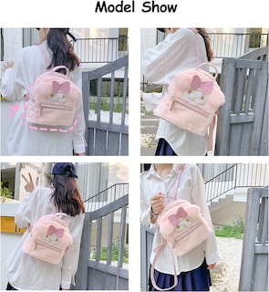 Foto 3 | Mochila De Felpa Para La Escuela Huoguo Cute Girl Pink Rabbit - Venta Internacional.