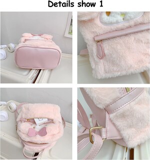 Foto 4 | Mochila De Felpa Para La Escuela Huoguo Cute Girl Pink Rabbit - Venta Internacional.