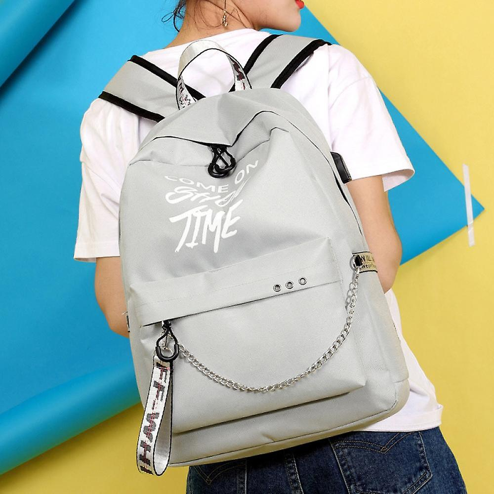 Mochila Sanlin Beans Luminous Pattern Usb Recargable Gris - Venta Internacional.