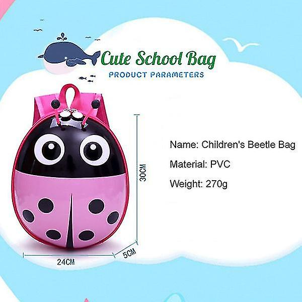 Foto 5 pulgar | Mochila Huoguo Bonita Mariquita De Siete Estrellas Con Dibujos Animados Para Niños, Azul - Venta Internacional.
