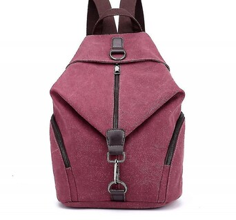 Foto 1 | Mochila Huoguo Canvas Retro Casual College Wind Black - Venta Internacional.
