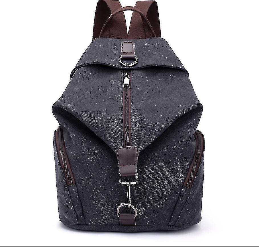 Foto 5 pulgar | Mochila Huoguo Canvas Retro Casual College Wind Black - Venta Internacional.