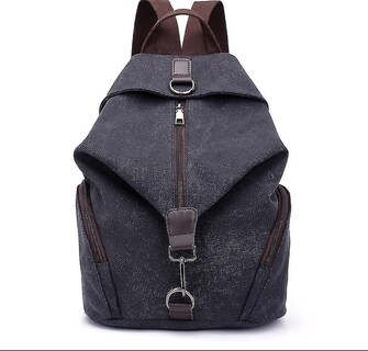 Foto 4 | Mochila Huoguo Canvas Retro Casual College Wind Black - Venta Internacional.