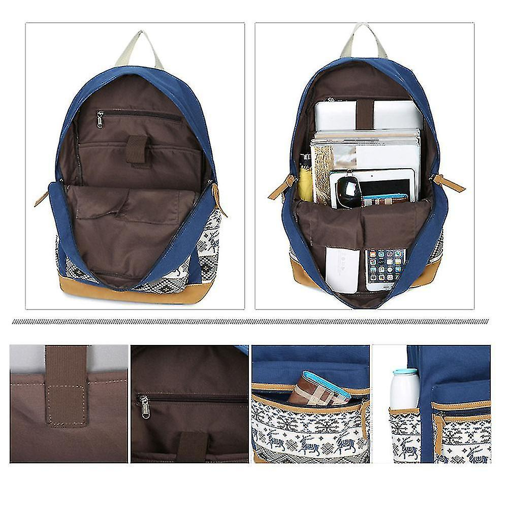 Foto 5 pulgar | Mochila Huoguo High School College Style Azul Para Estudiantes - Venta Internacional.