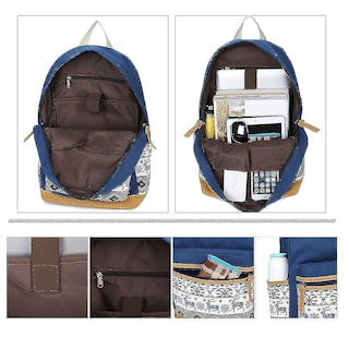 Foto 4 | Mochila Huoguo High School College Style Azul Para Estudiantes - Venta Internacional.