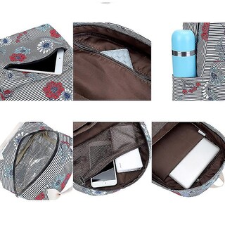 Foto 3 | Mochila Huoguo Conjunto De Tres Piezas De Nailon Para Mujer, Color Azul Real - Venta Internacional.