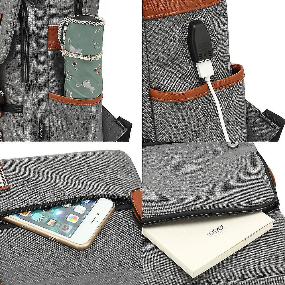 Foto 3 | Mochila Escolar Sanlin Beans Owl Para Adolescentes Con Puerto Usb - Venta Internacional.