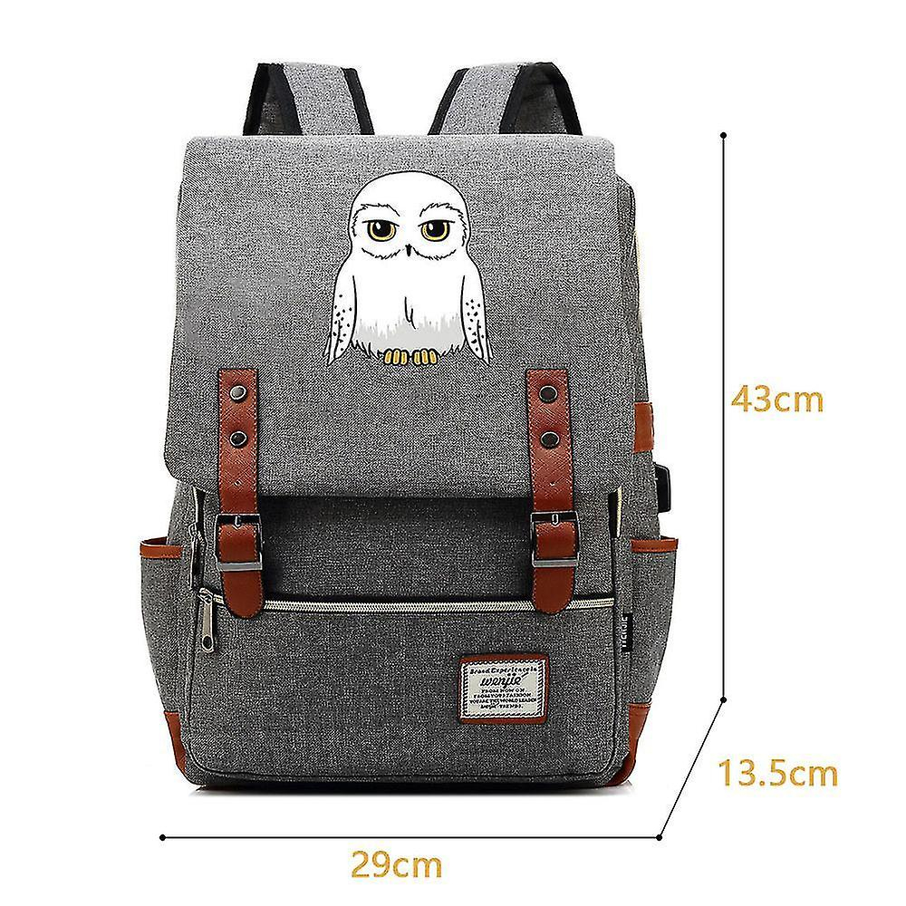 Foto 5 pulgar | Mochila Escolar Sanlin Beans Owl Para Adolescentes Con Puerto Usb - Venta Internacional.