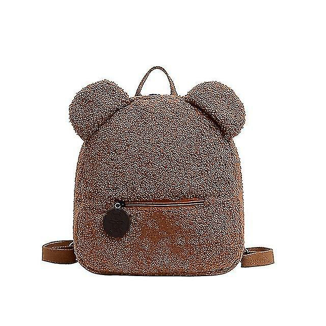 Foto 4 pulgar | Mochila Huoguo De Forro Polar Con Forma De Oso Pardo Para Niños Y Mujeres - Venta Internacional.