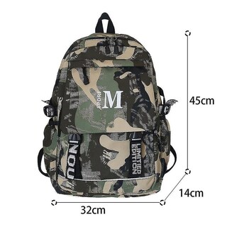 Foto 3 | Mochila Huoguo Youth School, Tela Oxford Verde, 32 X 14 X 45 Cm - Venta Internacional.
