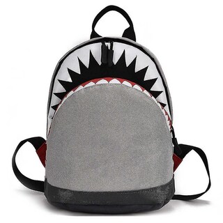 Foto 1 | Mochila Huoguo Shark Canvas School Cartoon Black Grey Large - Venta Internacional.