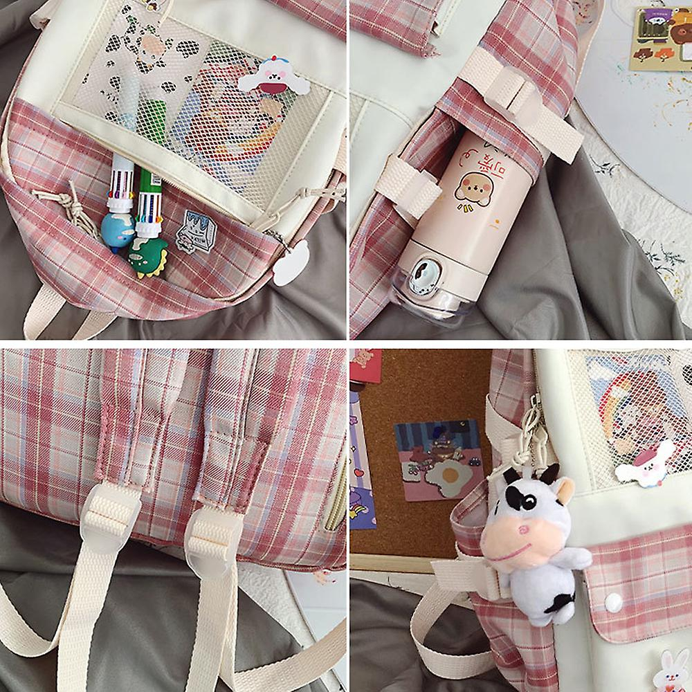 Foto 3 pulgar | Mochila Sanlin Beans Harajuku Ulzzang High School Pink Nylo - Venta Internacional.